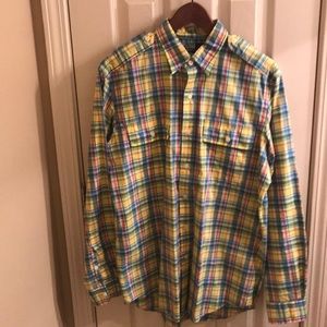 Polo by Ralph Lauren Size Medium Summer Plaid strip Shirt.